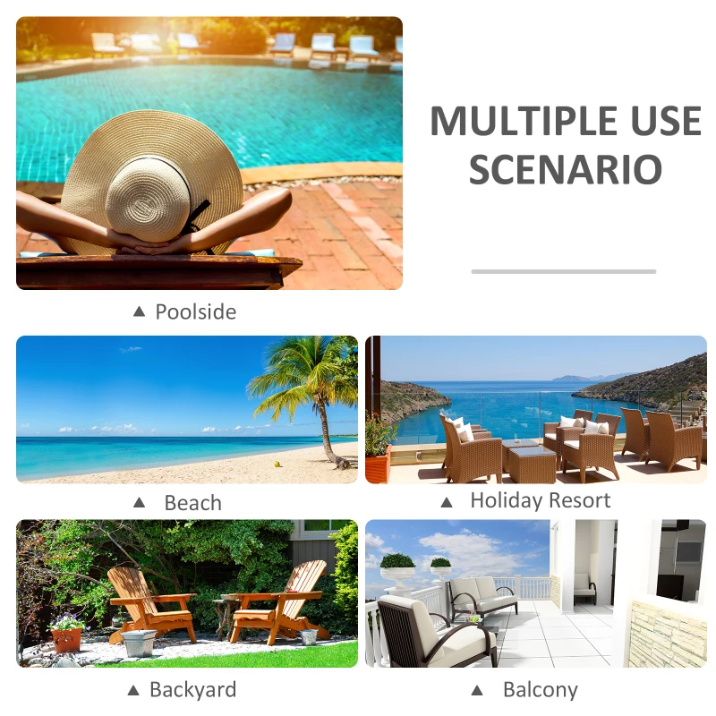 Outsunny Patio Chaise Lounge Chair with 5-Level Adjustable Back Cushion Outdoor Garden Poolside