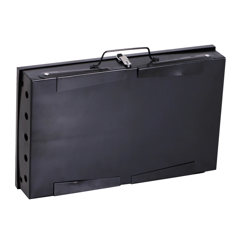 Outsunny Folding Table Top Charcoal Grill Portable BBQ Grill Camping Picnic Cooker Outdoor Easy Carrying Barbecue Smoker w/ Tools