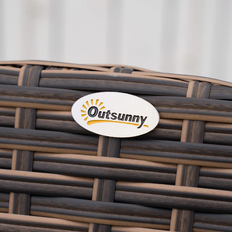 Outsunny 2 Pieces Adirondack Chair Patio Wicker Muskoka Chair, Outdoor PE Rattan Fire Pit Chair for Poolside, Balcony, Deck, Garden, Backyard, Dark Brown