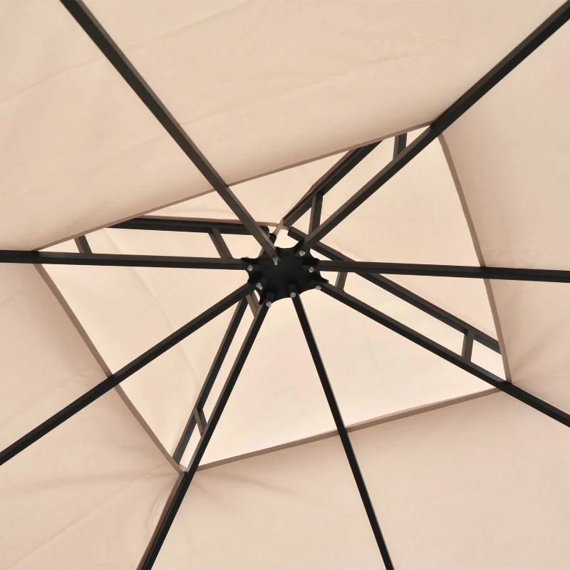 Outsunny 10’x10’ Gazebo Canopy Garden Shade Outdoor Waterproof Patio Awning Proof with Metal Frame and Curtains