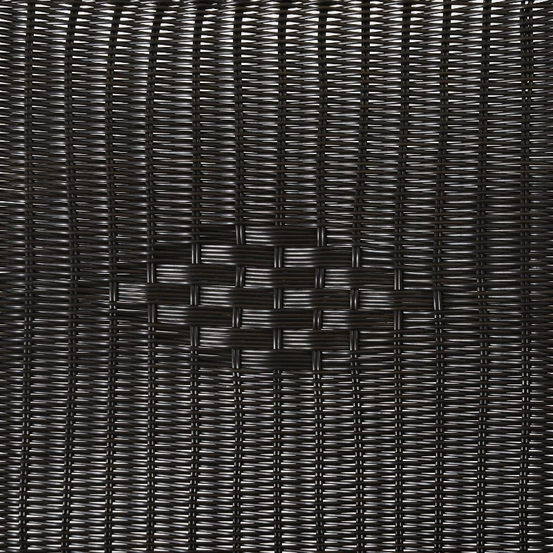 Outsunny Patio Rocking Chair Seat Rattan Wicker Garden Furniture Outdoor Rocker Aluminum Deep Coffee