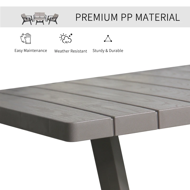 Outsunny 4 Piece Garden Furniture Set Patio Conversation Set 2-Seater Sofa 2 Single Chair Coffee Table with Storage Shelf for Lawn Backyard Poolside