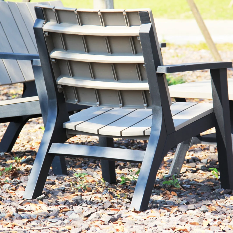 Outsunny 3 Pieces Garden Coffee Set Outdoor Bistro Set with 1 Round Table and 2 Armchairs Patio, PP, Light Coffee, Black