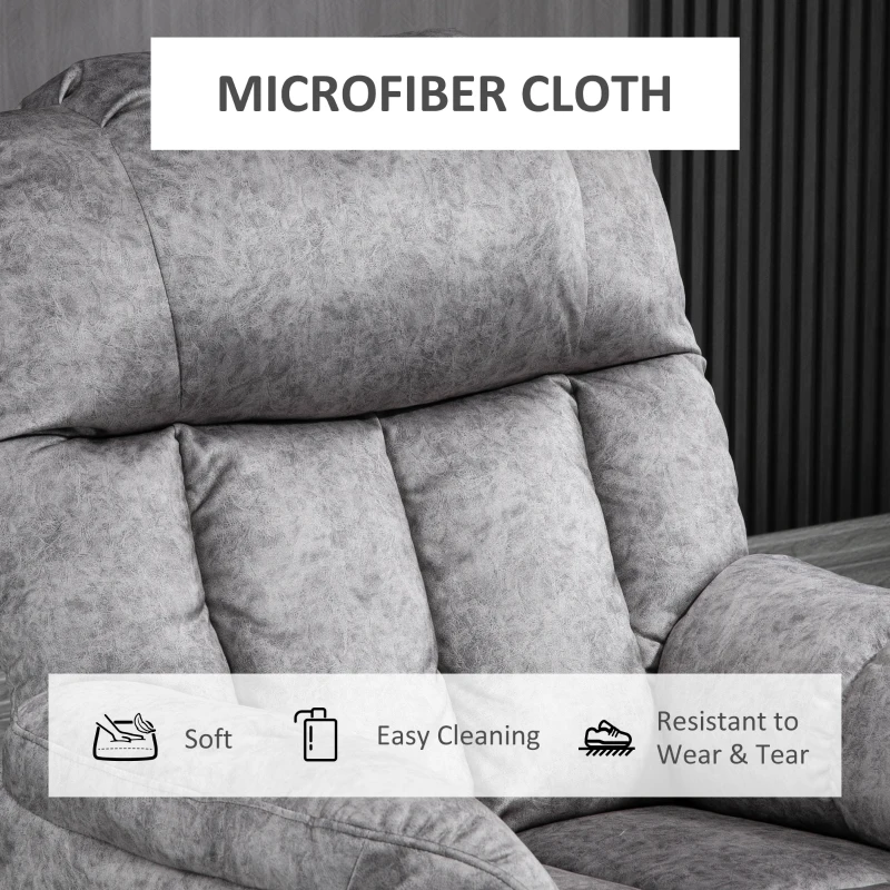 HOMCOM Lift Chair for Elderly Power Lift Recliner Chair with Side Pocket and Remote Control for Living Room Gray