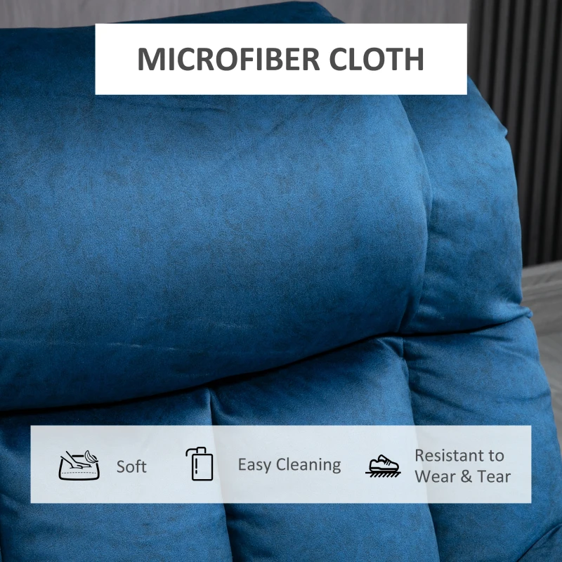 HOMCOM Lift Chair for Elderly Power Lift Recliner Chair with Side Pocket and Remote Control for Living Room Blue