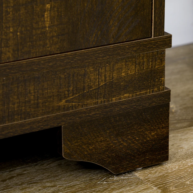 HOMCOM 72" 4-Door Kitchen Pantry with Drawer and 3 Shelves, Walnut