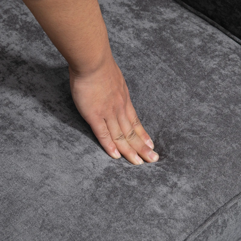 HOMCOM Modern Accent Chair Velvet Armchair, Dark Gray