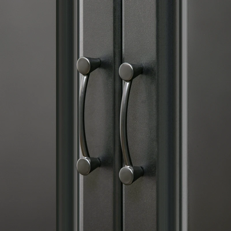 HOMCOM 71" Freestanding Kitchen Pantry Cabinet, Storage Cabinet with 4 Hinged Doors and Adjustable Shelves, Black