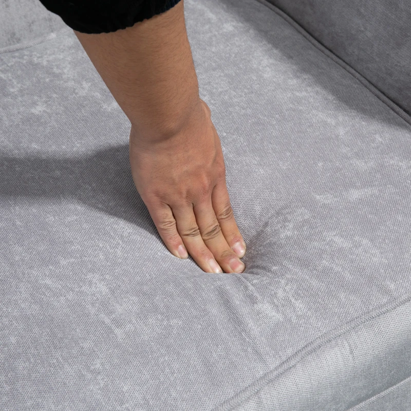 HOMCOM Modern Accent Chair Velvet Armchair, Light Gray