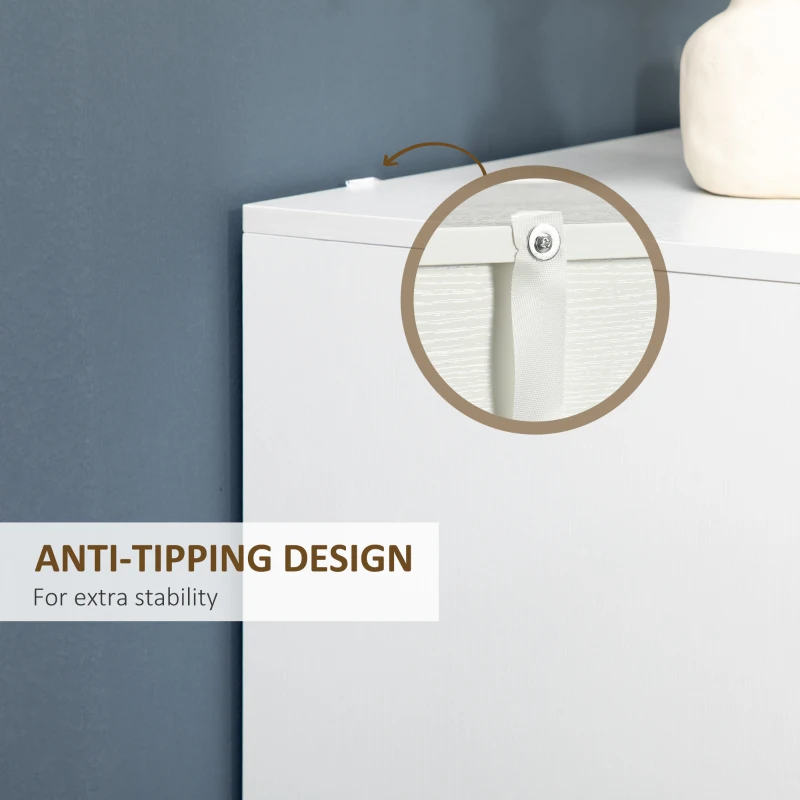 HOMCOM 6 Drawer Cabinet, Drawer Chest for Bedroom, Storage Organiser with Metal Runners and Handles for Living Room, White