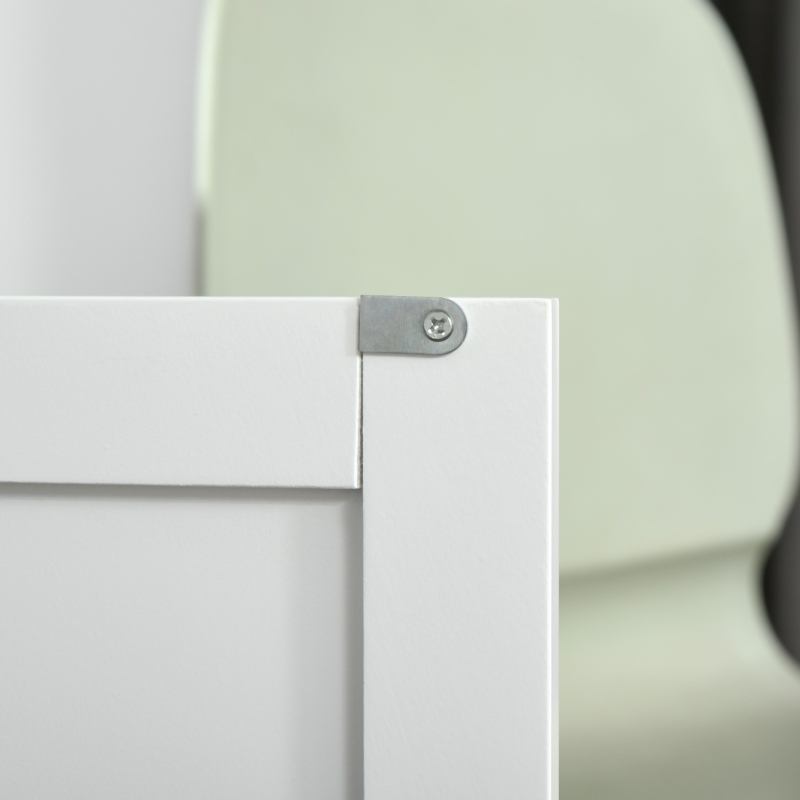 HOMCOM 48" Rolling Kitchen Island, Kitchen Cart on Wheels with 2 Storage Drawers, 3 Door Cabinets and Towel Rack for Dining Room (White, 3-Doors)