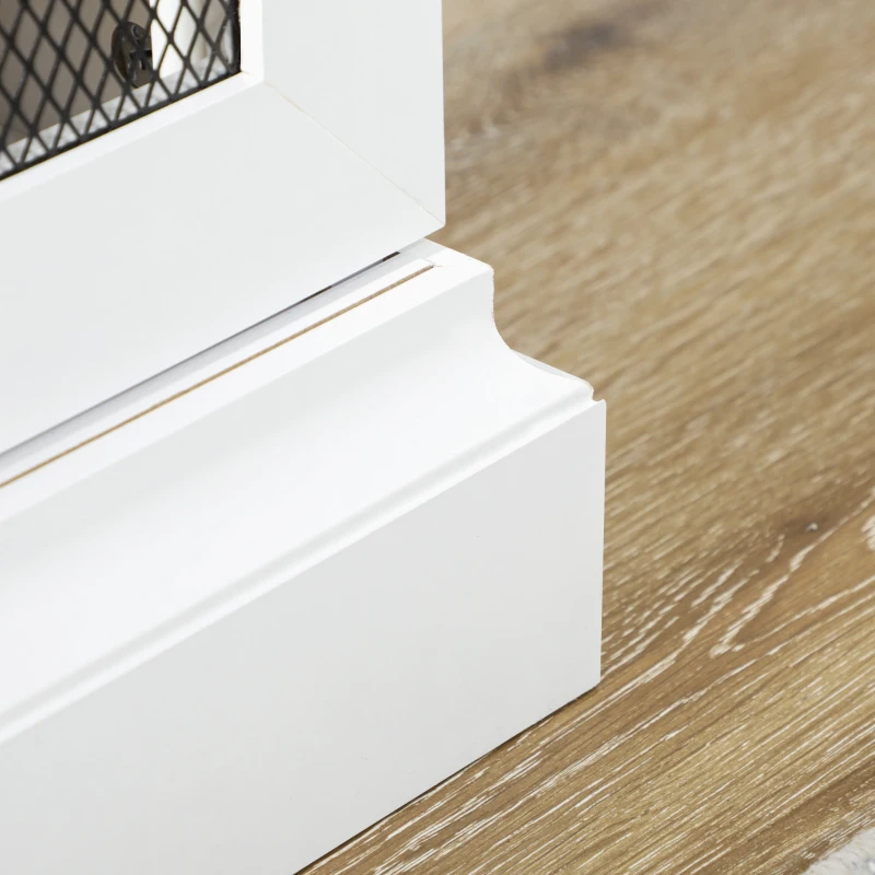 HOMCOM Farmhouse Buffet Cabinet Kitchen Sideboard with Sliding Barn Door and Adjustable Shelves for Living Room White