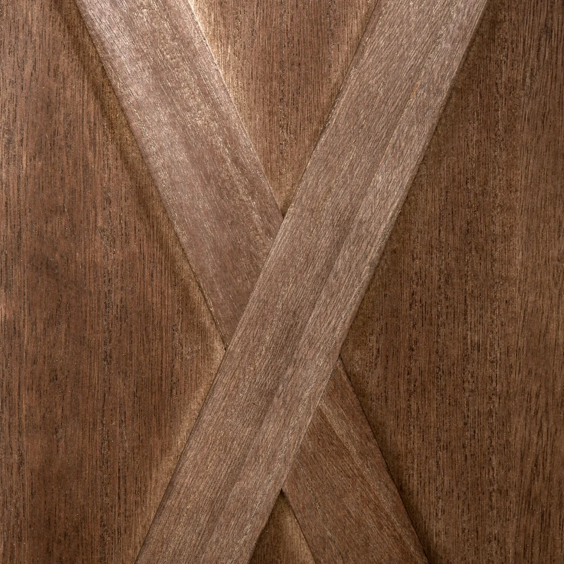 HOMCOM 4-panel Wall Partition Farmhouse Room Separator with Foldable Design Wooden Frame 5.6FT, Walnut