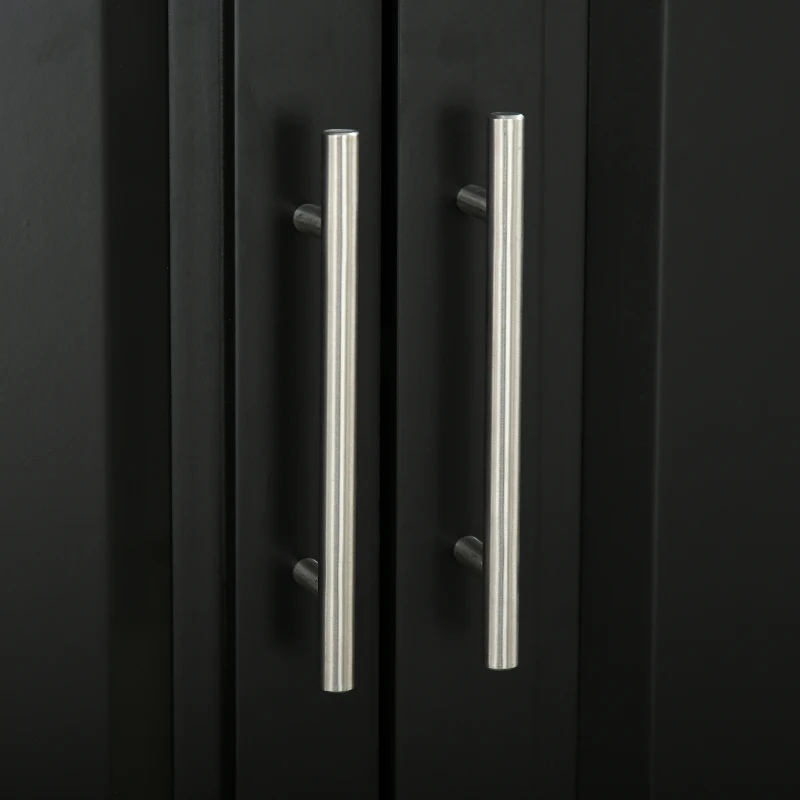 HOMCOM 72" Kitchen Pantry Cabinet, Freestanding Storage Cabinet, 4-Door Cabinet with Drawer and Adjustable Shelves, Black