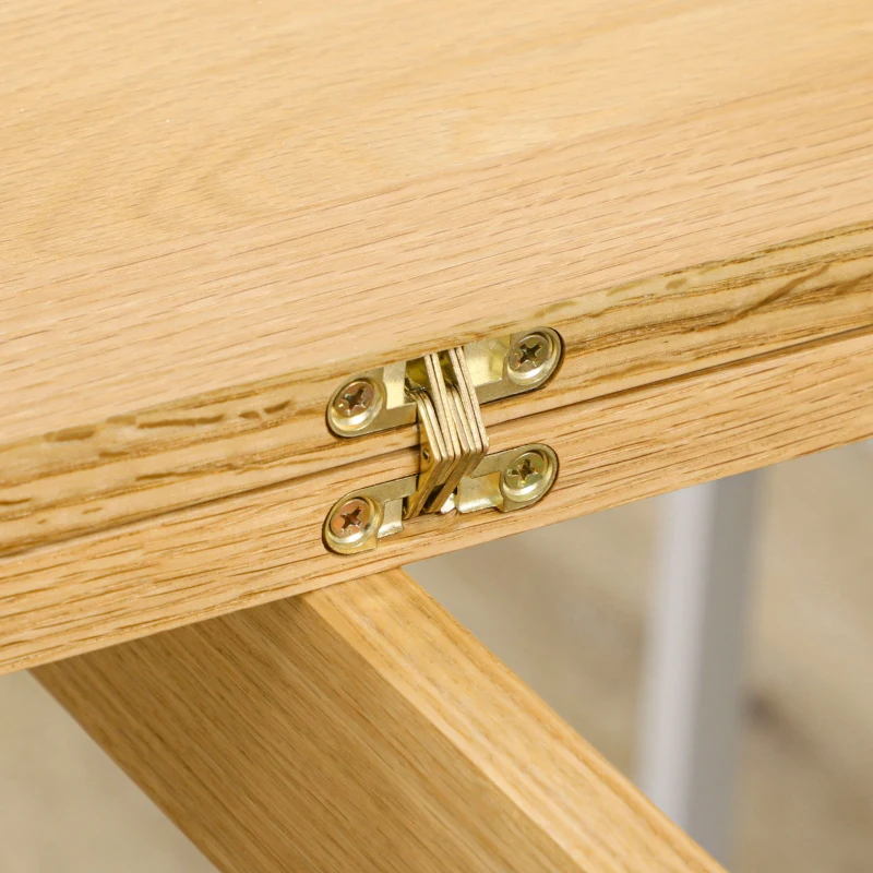 HOMCOM 31.5"/51" Folding Dining Table, Resizing Space Saving Table with Easy to Clean Surface, Small Kitchen Table, Wood Dining Table for 4–6 People, Oak