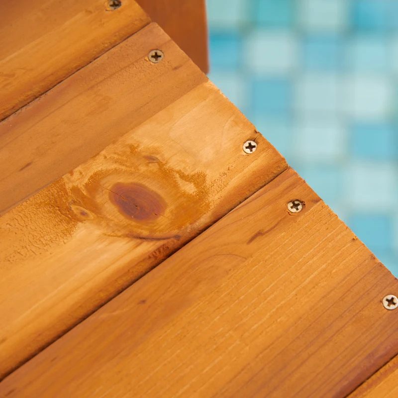 Outsunny 4FT Wooden Garden Bridge Arc Footbridge with Hemp Rope Railings & Solid Fir Construction, Orange