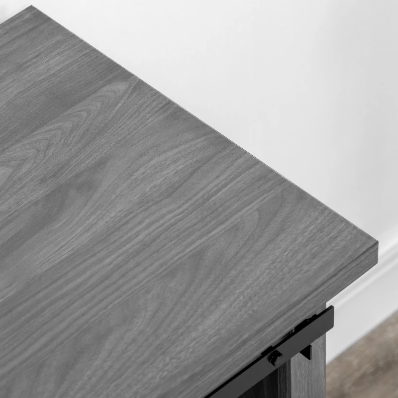 HOMCOM Buffet Cabinet Kitchen Storage Sideboard with Glass Sliding Door, Adjustable Shelf for Dining Room, Gray