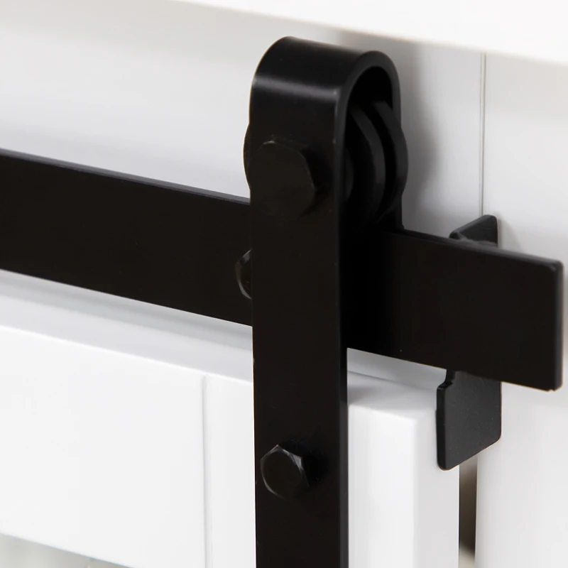 HOMCOM Buffet Cabinet Kitchen Storage Sideboard with Glass Sliding Door, Adjustable Shelf for Dining Room, White