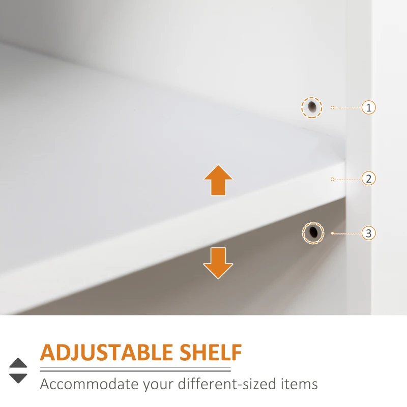 HOMCOM Buffet Cabinet Kitchen Storage Sideboard with Glass Sliding Door, Adjustable Shelf for Dining Room, White