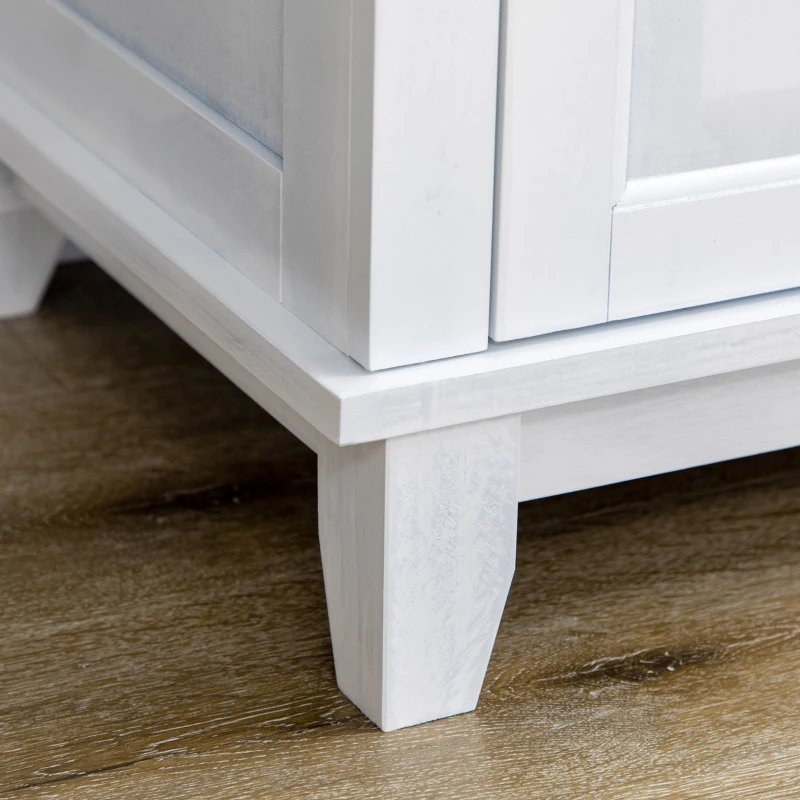 HOMCOM 72.5" Wood Kitchen Pantry Cabinet, Farmhouse Storage Organizer with 2 Adjustable Shelves, Soft Close, White