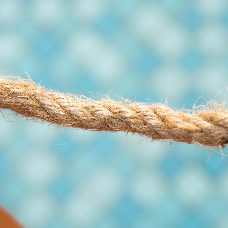 Outsunny 4FT Wooden Garden Bridge Arc Footbridge with Hemp Rope Railings & Solid Fir Construction, Orange