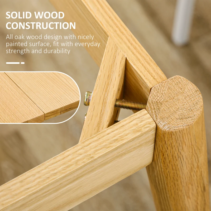 HOMCOM 31.5"/51" Folding Dining Table, Resizing Space Saving Table with Easy to Clean Surface, Small Kitchen Table, Wood Dining Table for 4–6 People, Oak