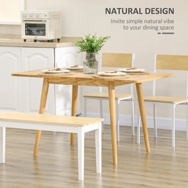 HOMCOM 31.5"/51" Folding Dining Table, Resizing Space Saving Table with Easy to Clean Surface, Small Kitchen Table, Wood Dining Table for 4–6 People, Oak