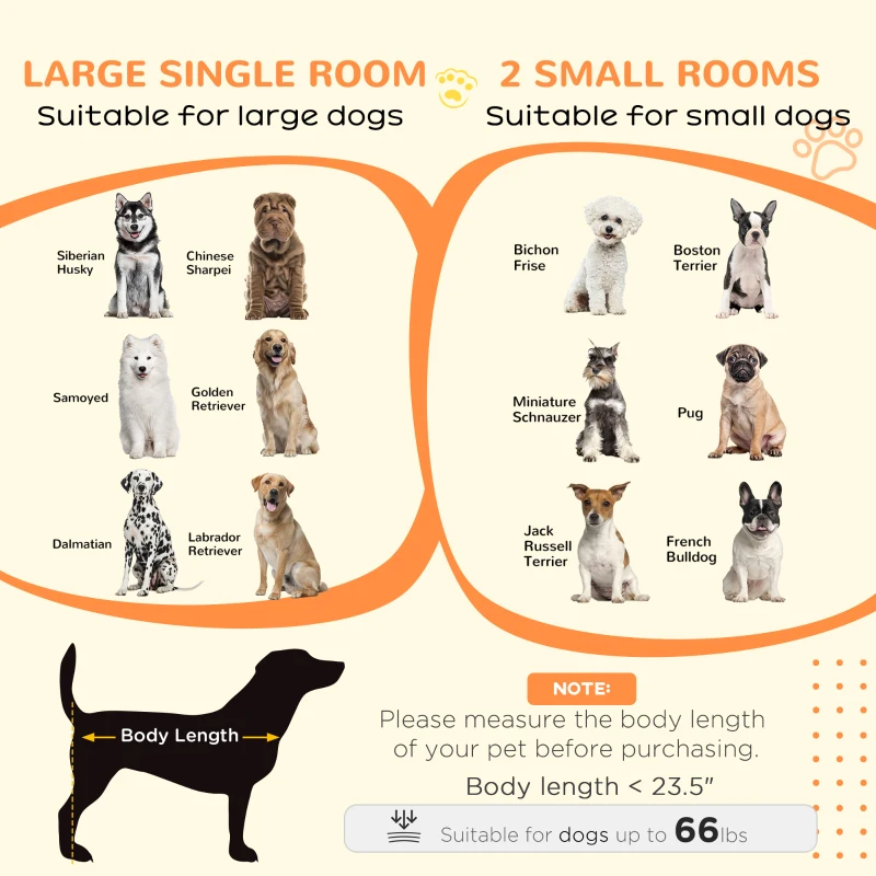PawHut Dog Crate Furniture for Large Small Dogs, Double Dog Kennel, White