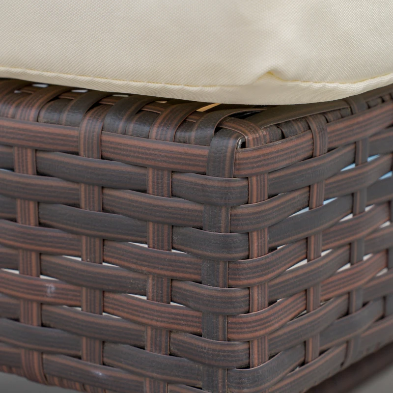 Outsunny Patio Chaise Lounge, Pool Chair with 5 Position Adjustable Backrest & Cushion, Outdoor PE Rattan Wicker Sun Tanning Seat, 78.75" x 24.75" x 35", Brown