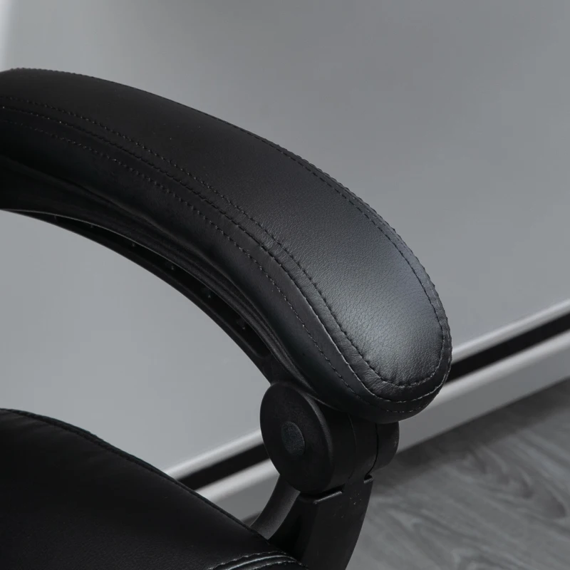 Vinsetto High Back Vibration Massage Office Chair with 6 Vibration Points, Reclining PU Leather Computer Chair with Armrest and Remote, Black