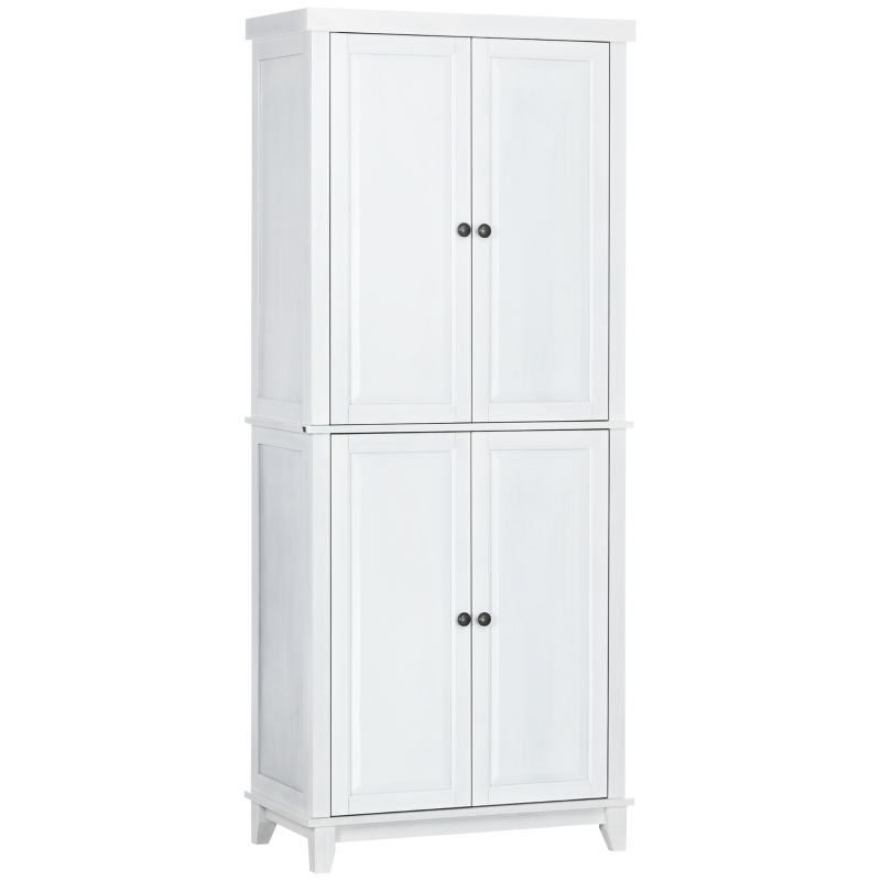 HOMCOM 72.5" Pinewood Large Kitchen Pantry Storage Cabinet, Freestanding Cabinets with Doors and Shelves, Dining Room