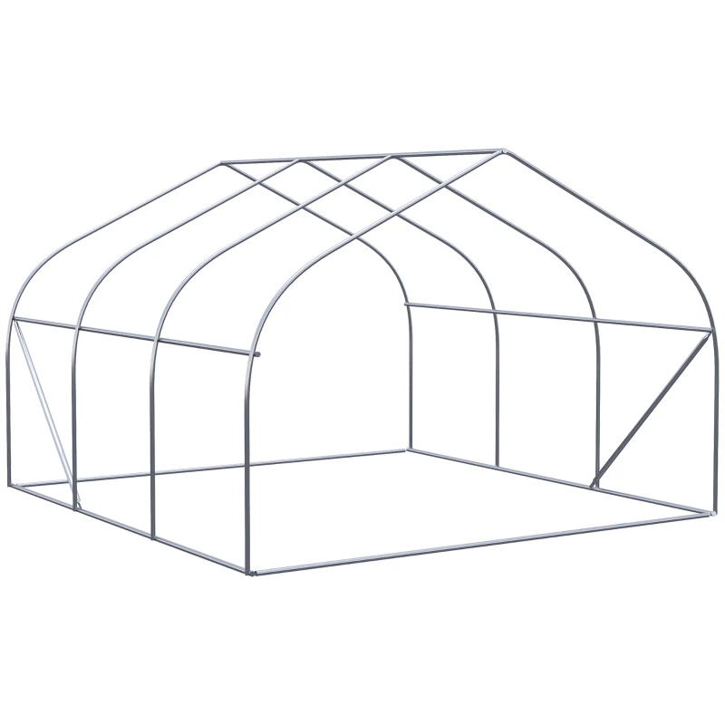 Outsunny 11.5' x 10' x 6.5' Walk-in Greenhouse, Tunnel Green House with Zippered Mesh Door and 6 Mesh Windows, Gardening Plant Hot House with Galvanized Steel Frame, White