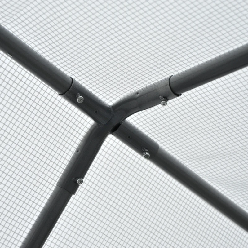 Outsunny Outdoor Walk-In Tunnel Greenhouse with Roll-up Windows, Zippered Mesh Door, & Weather Cover,  8' x 6' x 7.4'