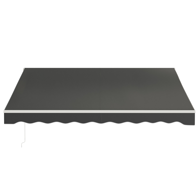 Outsunny 12' x 10' Electric Awning, Retractable Awning, UV Protection Sun Shade Shelter with Remote Controller and Manual Crank Handle for Deck, Balcony, Yard, Black(m-8)