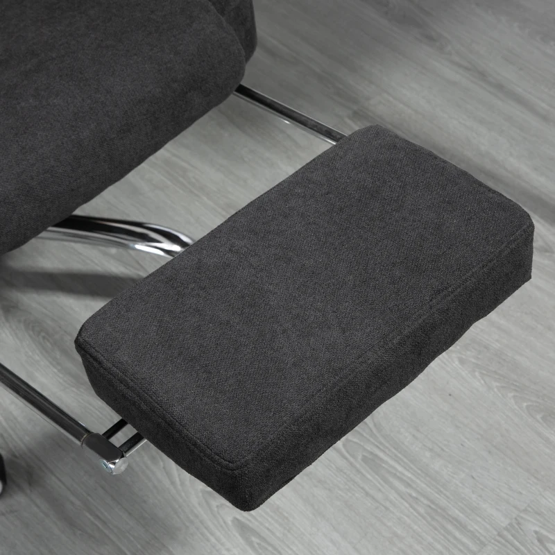 Vinsetto 3D Kneading Massage Office Chair with Reclining, Swivel Fabric Computer Chair with Footrest, Armrest, Black