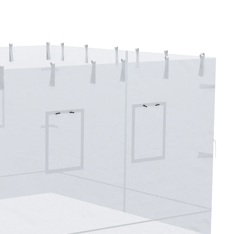 Outsunny Pop up Canopy Walls, Universal Replacement Netting, Set of 4 Mesh Screen Sidewalls, Patio Netting with 6 Service Windows and 1 Door for 10' x 10' Canopy Tent, White