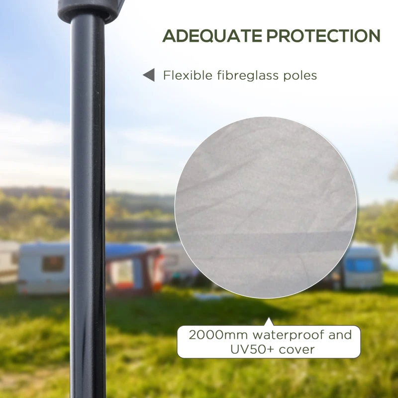 Outsunny 3-4 Person Automatic Camping Tent w/ Porch, Pop Up Tent, Portable Backpacking Shelter with Mesh Windows, Zipped Door, Floor, Hang Hook & Portable Carry Bag, Silver