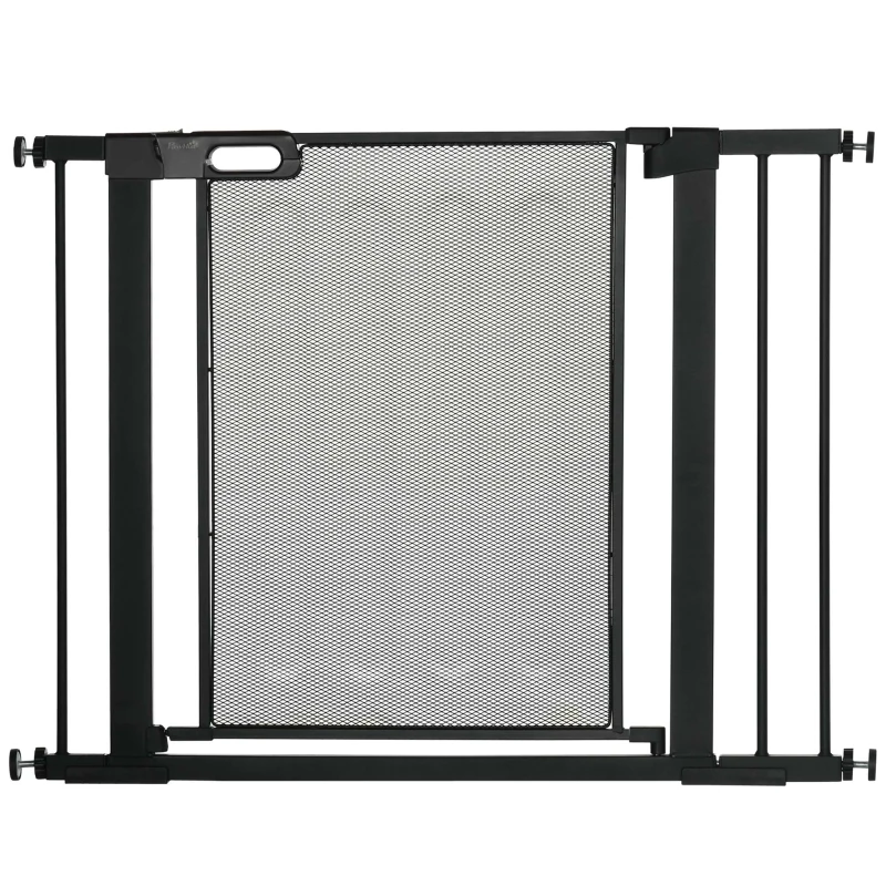 PawHut 29.5"-40.6" Metal Pet Gate, Dog Gate with Auto Closing Door, Double Locking, for Doorways, Stairs, Hallways, Black