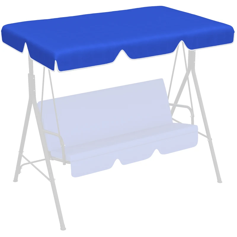 Outsunny 2/3 Seater Swing Canopy Replacement, Outdoor Swing Seat Top Cover, UV50+ Sun Shade (Canopy Only), Sky Blue