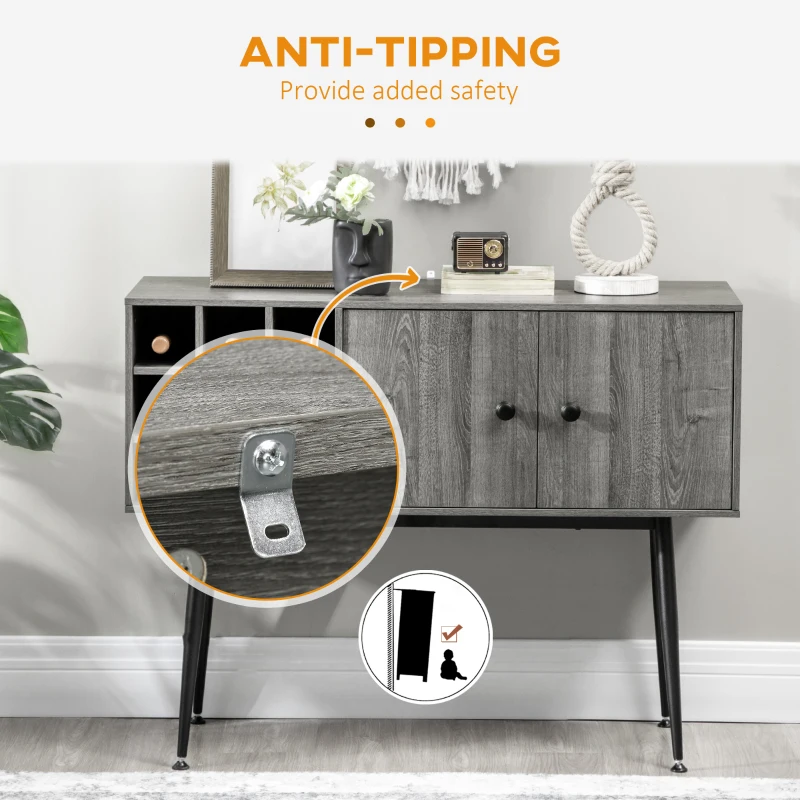 HOMCOM Coffee Bar Cabinet 9-Bottle Wine Rack and Adjustable Shelf, Sideboard Buffet Cabinet Wine Cabinet for Living Room