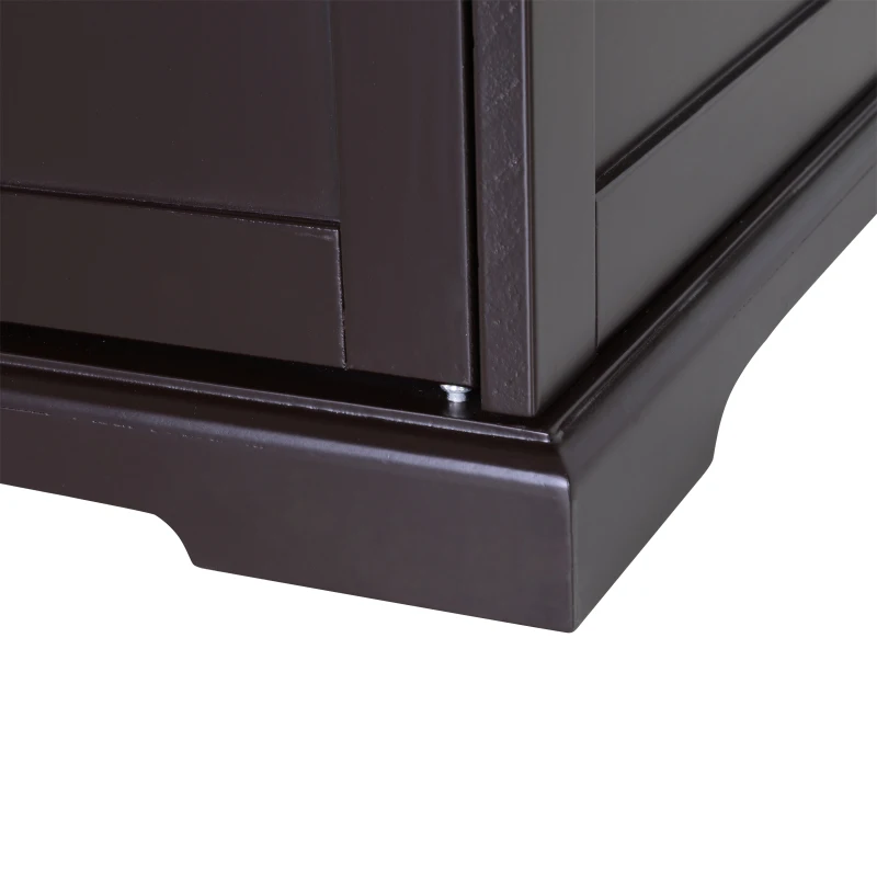 PawHut 37.5" Wooden Covered Mess Free Cat Litter Box End Table Hideaway Cabinet with Storage for Accessories, Brown