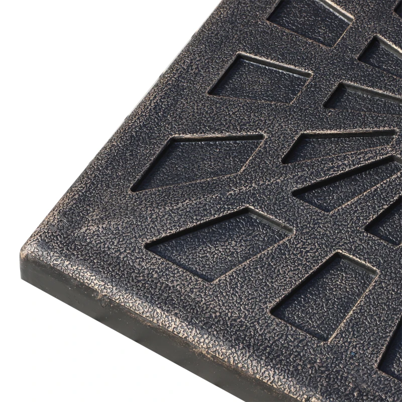 Outsunny 18.5" Square Patio Umbrella Base, Outdoor Resin Parasol Stand Market Umbrella Holder Deck - Bronze