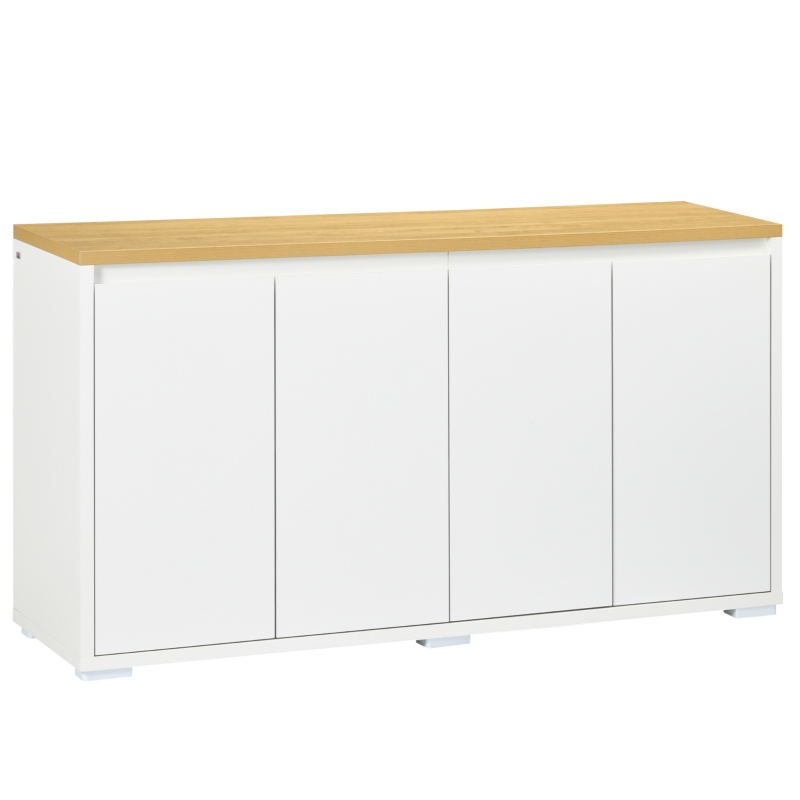 HOMCOM Sideboard Cabinet, Buffet Table with 2 Double Doors and Adjustable Shelves for Living Room, Entryway, White
