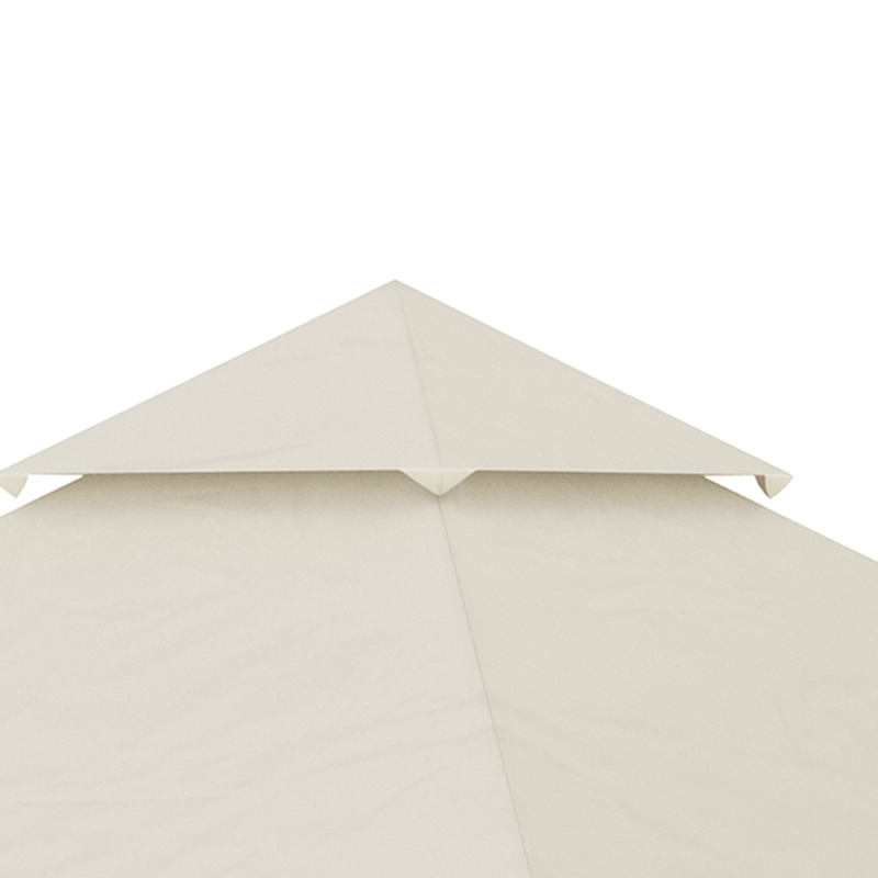 Outsunny 10' x 10' Gazebo Replacement Canopy Cover, 2 Tier Gazebo Roof Replacement TOP ONLY, Cream