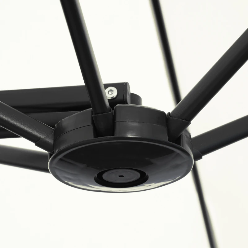 Outsunny 10FT Cantilever Umbrella, Offset Patio Umbrella with Cross Base, Switch with a Wrench, Hanging Umbrellas for Deck, Backyard, Pool and Garden, White