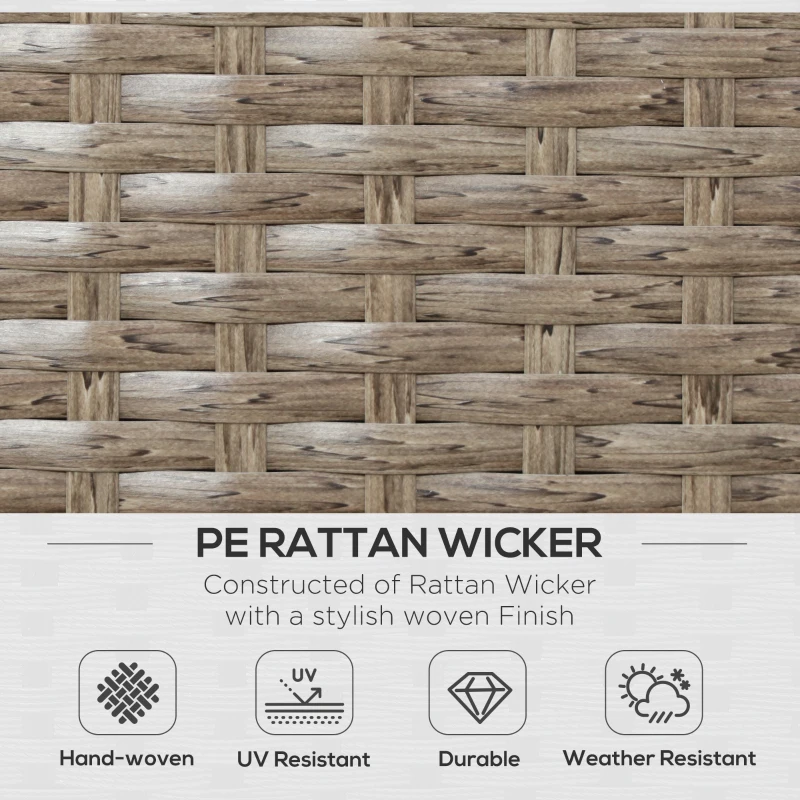 Outsunny 6 Piece Patio Furniture Set Outdoor Wicker Conversation Set All Weather PE Rattan Sectional Sofa Set with Ottoman, Cushions and Tempered Glass Table, Mixed Yellow and Light Gray