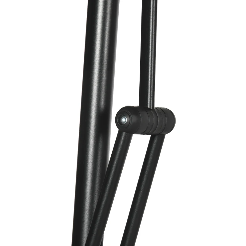 Outsunny 10FT Cantilever Umbrella, Offset Patio Umbrella with Cross Base, Switch with a Wrench, Hanging Umbrellas for Deck, Backyard, Pool and Garden, White