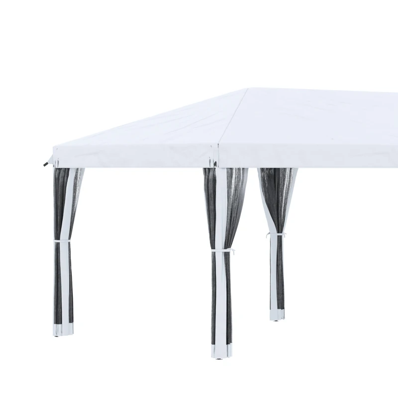 Outsunny 10x20 ft Pop Up Party Tent, Outdoor Canopy with 6 Removable Sidewalls, Weather-Resistant, White