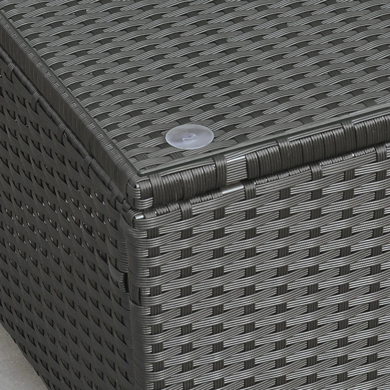 Outsunny Patio Coffee Table, Large Side Table, Hand-Woven PE Rattan, Weather Resistant Wicker, Outdoor Furniture for Garden Black