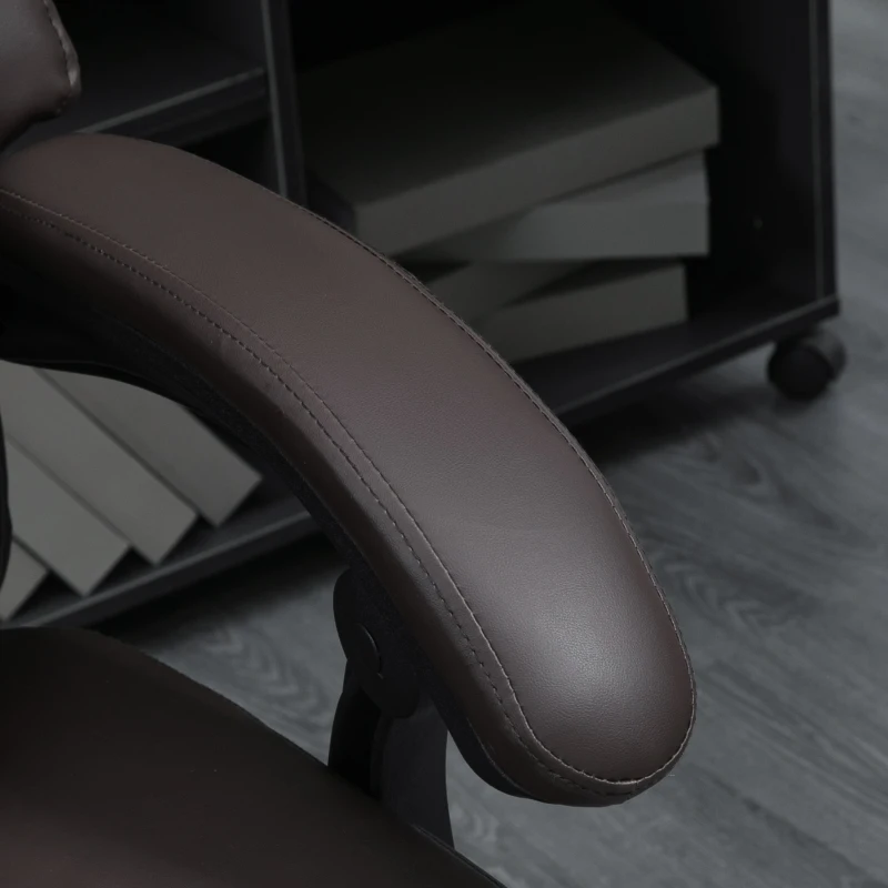 Vinsetto Kneading Massage Office Chair, Reclining Executive Office Chair, PU Leather High Back Computer Chair with Lumbar Cushion, Footrest, Adjustable Height, Dark Brown